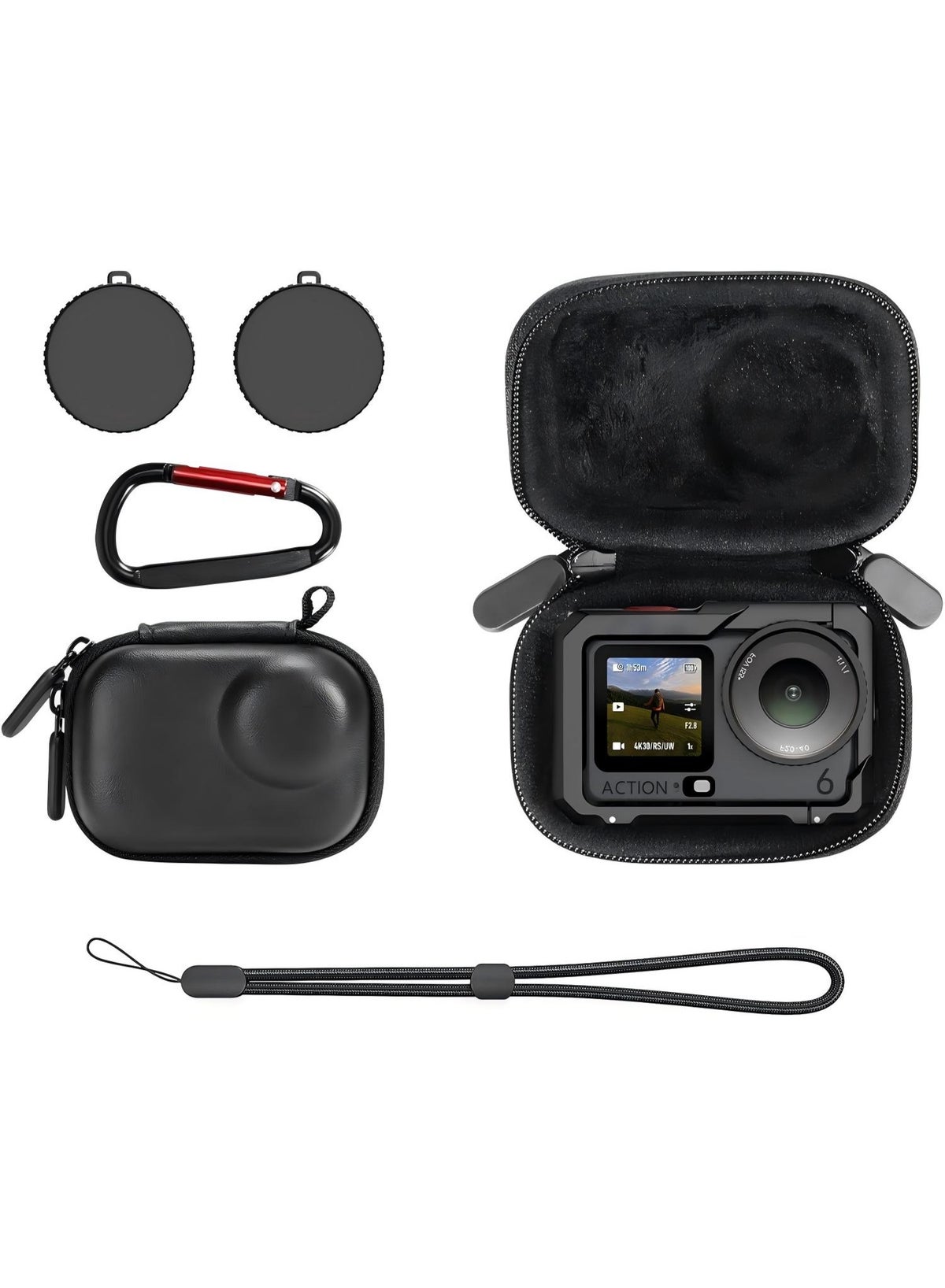 AMAZEAR Carry Case for DJI OSMO Action 6 Accessories, Portable and Compact Travel Bag Hard Leather Case with Soft Inner for Protection, Storage Z22C9768ABD0188891875Z