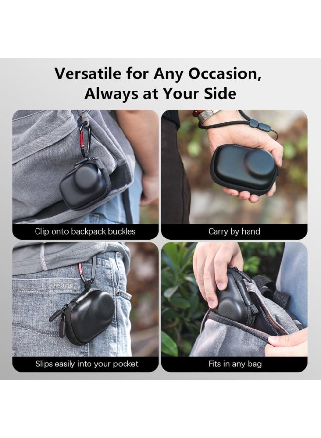 حقيبة حمل لملحقات DJI OSMO Action 6، حقيبة سفر محمولة وコンككت Action6، حقيبة جلدية صلبة مع بطانة ناعمة للحماية والتخزين (يجب استخدامها مع سلك معدني)، سوداء - Image 5