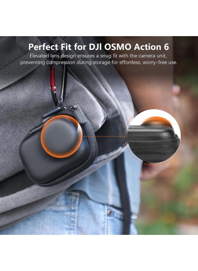 حقيبة حمل لملحقات DJI OSMO Action 6، حقيبة سفر محمولة وコンككت Action6، حقيبة جلدية صلبة مع بطانة ناعمة للحماية والتخزين (يجب استخدامها مع سلك معدني)، سوداء - Image 3