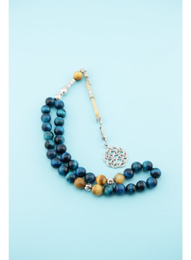 Kamins Collection Blue Tiger Eye & Yellow Tiger Eye Tasbih - Image 4