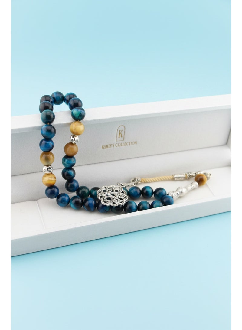 Kamins Collection Blue Tiger Eye & Yellow Tiger Eye Tasbih - Image 2