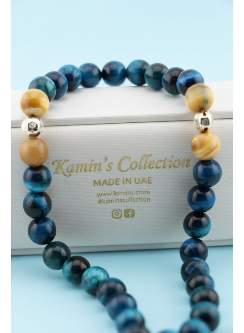 Kamins Collection Blue Tiger Eye & Yellow Tiger Eye Tasbih - Image 3
