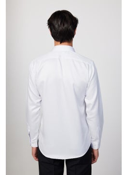 Tudors Modern Slim Fit Long Sleeve Cotton Easy Iron Dobby White Men's Shirt  - Image 5