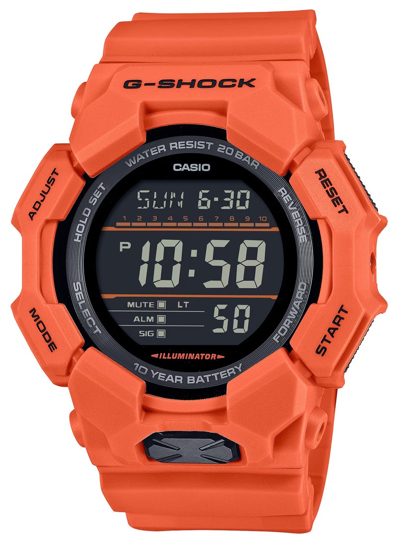 G-SHOCK ساعة يد للرجال بحزام من الراتنج الحيوي البرتقالي الرقمي GD-010-4 - 51.9 مم - Image 1