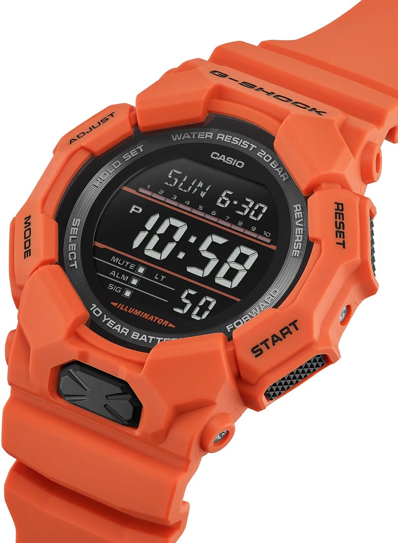G-SHOCK ساعة يد للرجال بحزام من الراتنج الحيوي البرتقالي الرقمي GD-010-4 - 51.9 مم - Image 3