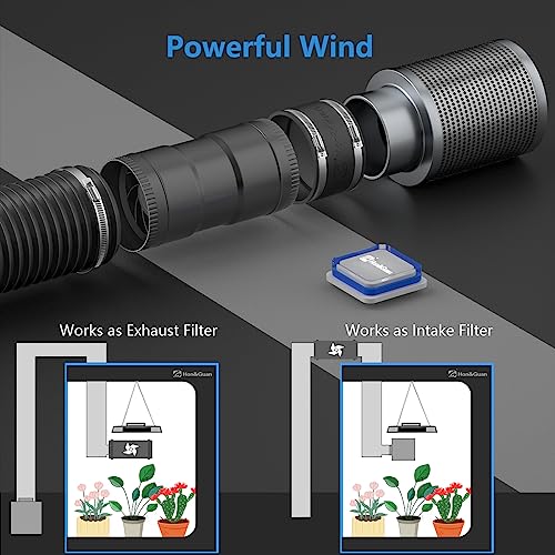 Hon&Guan 6 Inch Inline Booster Duct Fan with Speed Controller - 345 CFM Airflow with 19.2W Ultra-Low Power and Low Noise - Image 5