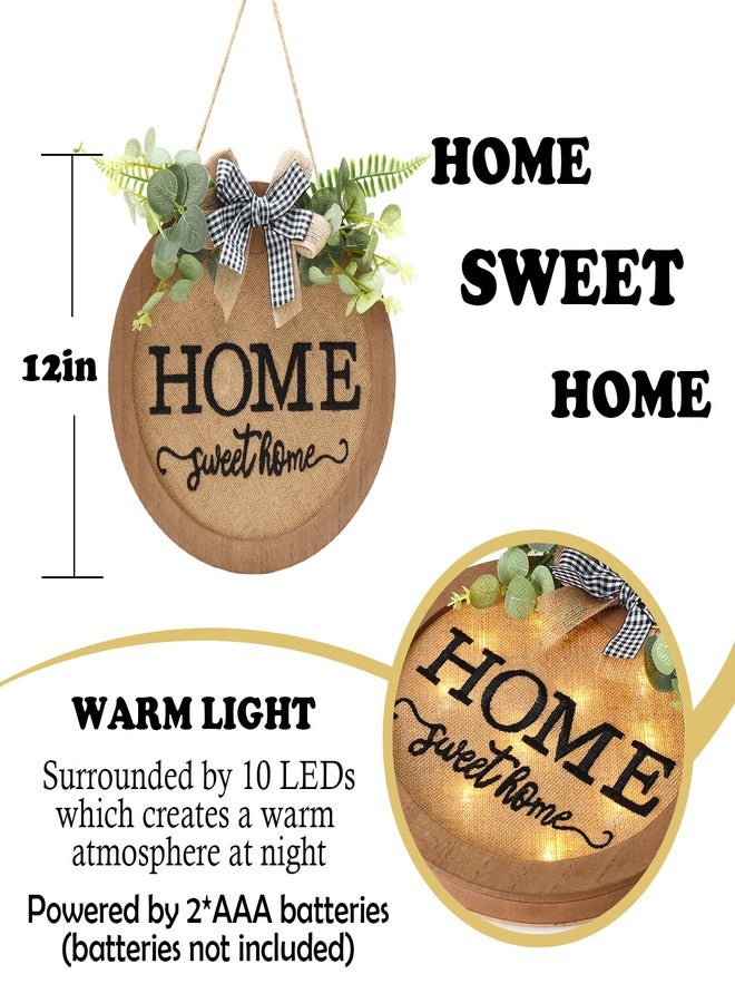 HOMCDALY Welcome Sign for Front Door, Door Wreaths for Front Door Outside, Farmhouse Welcome Wooden Door Hanger, Rustic Wall Door Sign, Seasonal Home Decorations (F-Brown) - Image 2