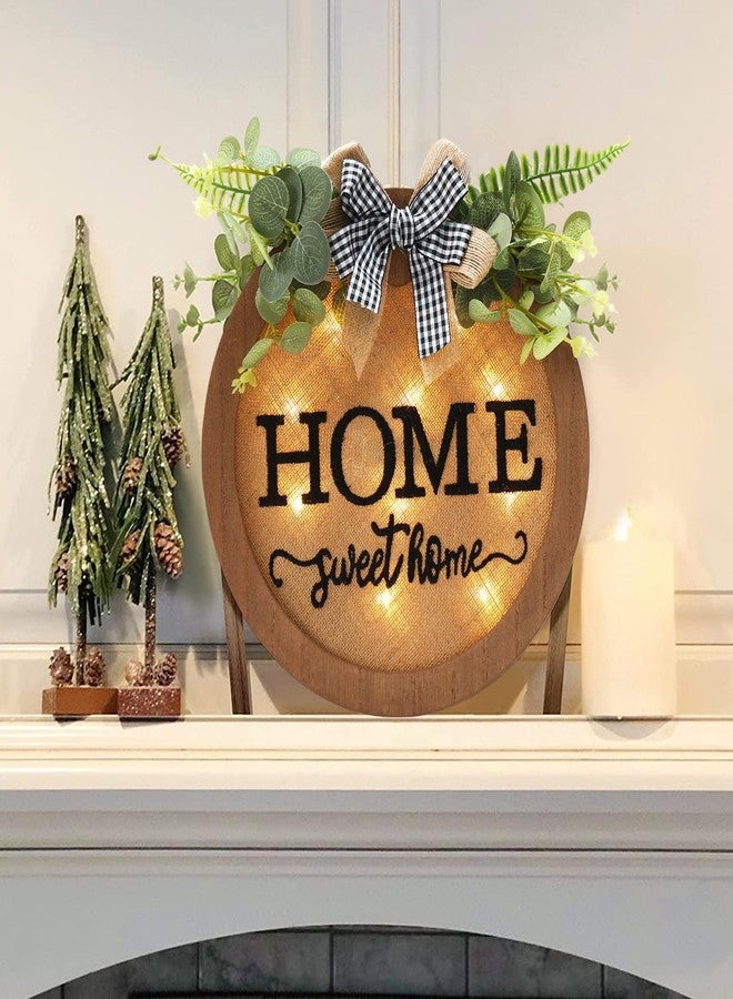 HOMCDALY Welcome Sign for Front Door, Door Wreaths for Front Door Outside, Farmhouse Welcome Wooden Door Hanger, Rustic Wall Door Sign, Seasonal Home Decorations (F-Brown) - Image 5
