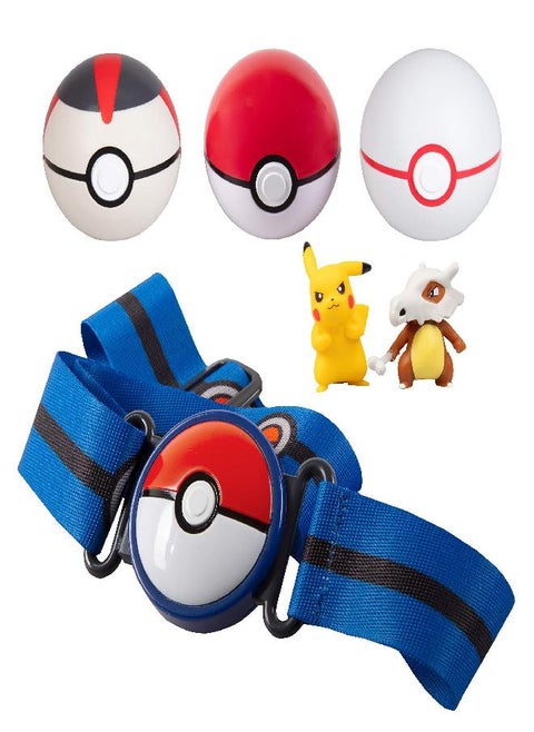 Pokémon Clip 'N' Go Belt Set with 3 Poké Balls & 2 Figures - Includes Pikachu and Cubone Figure - Holds Up to 6 Pokeballs - Ages 4 +