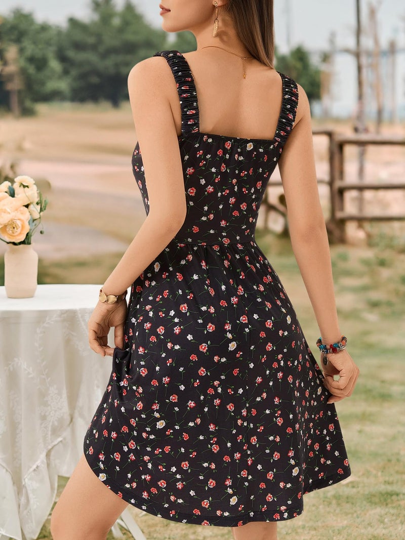 HUHOT Vacation Outfits for Women Plus Size Dresses for Curvy Women Casual Cute Flowy Dress with Pockets - Image 2