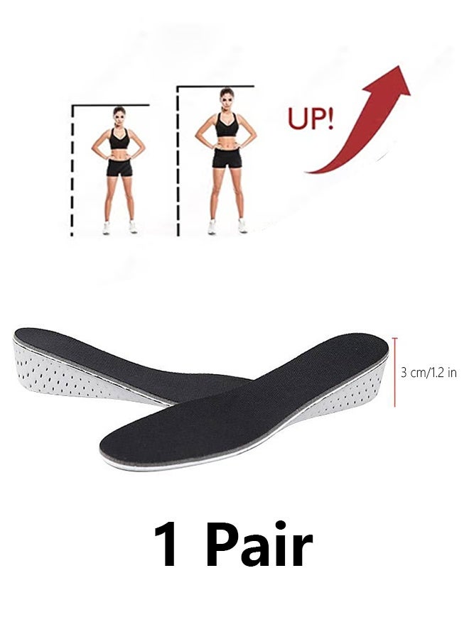 1 Pair Height Increase Insoles, Memory Foam Unisex Full-Length Invisible Heel Lift Inserts - Image 1