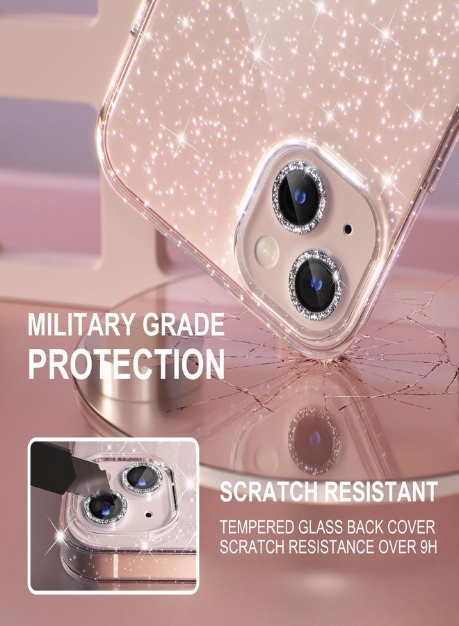 Choiche Compatible with iPhone 13 Case, Women Glitter Bling Sparkly Case Bumper, [2 x Diamond Camera Lens Protectors] [Non-Yellowing Shockproof Protective Cover] 6.1-inch 2021 (Glitter Clear) - Image 5