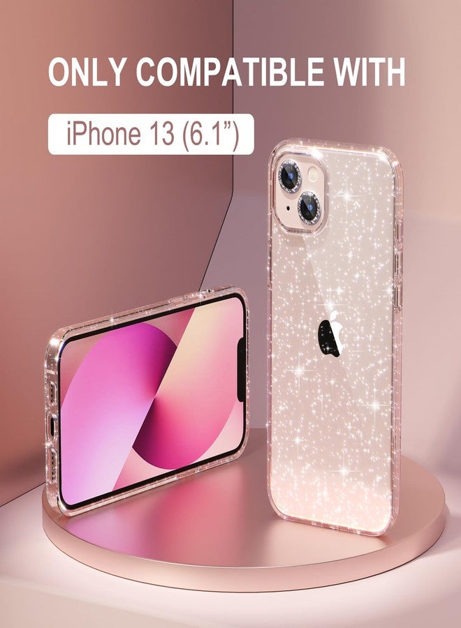 Choiche Compatible with iPhone 13 Case, Women Glitter Bling Sparkly Case Bumper, [2 x Diamond Camera Lens Protectors] [Non-Yellowing Shockproof Protective Cover] 6.1-inch 2021 (Glitter Clear) - Image 2