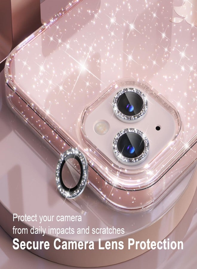 Choiche Compatible with iPhone 13 Case, Women Glitter Bling Sparkly Case Bumper, [2 x Diamond Camera Lens Protectors] [Non-Yellowing Shockproof Protective Cover] 6.1-inch 2021 (Glitter Clear) - Image 3