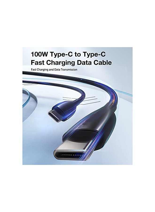 ALOCIAM كابل USB C للشحن السريع، 1م كابل USB Type C متوافق مع MacBook Pro، iPad Mini 6، iPad Air 4، Galaxy S21، Pixel، LG، Switch، جميع شواحن PD USB C (أسود 100W) - Image 4