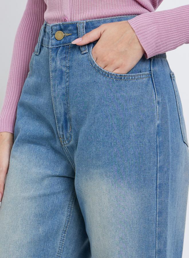 Styli Acid Wash High Rise Flared Jeans - Image 3