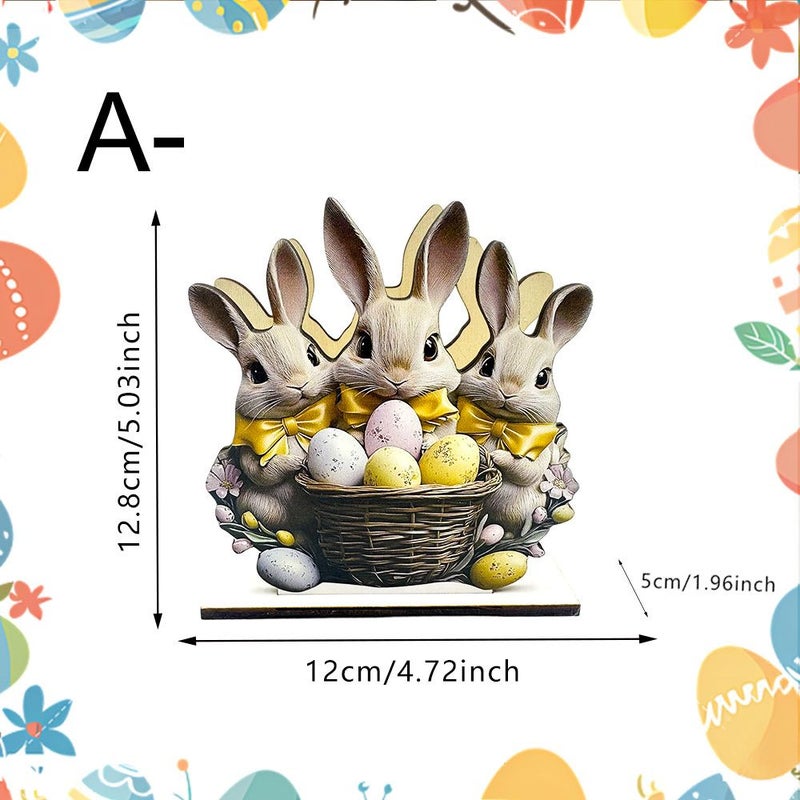 Wooden Napkin Holder With Easter Carrot Bunny Print For Outdoor Picnics 1pc - Image 3
