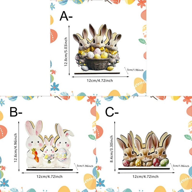 Wooden Napkin Holder With Easter Carrot Bunny Print For Outdoor Picnics 1pc - Image 1
