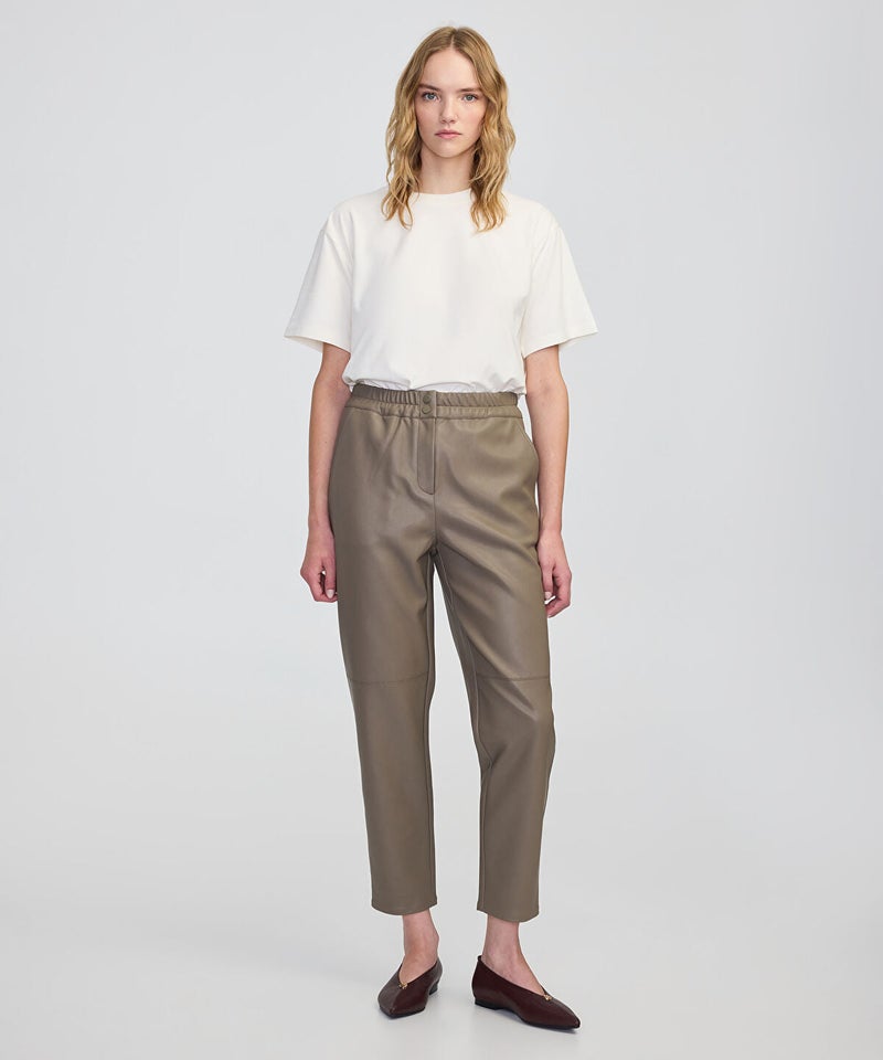 Ipekyol Leather-Effect Carrot-Fit Trousers - Image 1