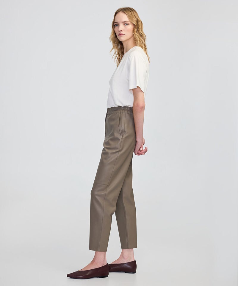 Ipekyol Leather-Effect Carrot-Fit Trousers - Image 2
