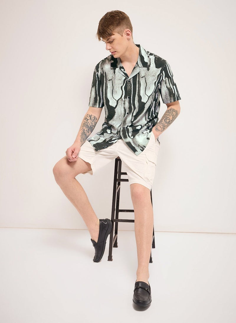 THE BEAR HOUSE Nylon Shirt for Men | Slim Fit, Short Sleeve, Casual or Formal Button-Down | Soft, Breathable Fabric for Work, Everyday, & All-Season Wear in Stylish  - Image 2