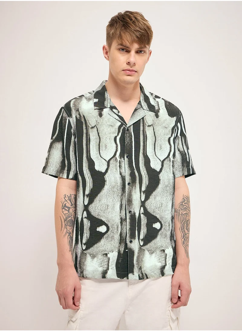 THE BEAR HOUSE Nylon Shirt for Men | Slim Fit, Short Sleeve, Casual or Formal Button-Down | Soft, Breathable Fabric for Work, Everyday, & All-Season Wear in Stylish