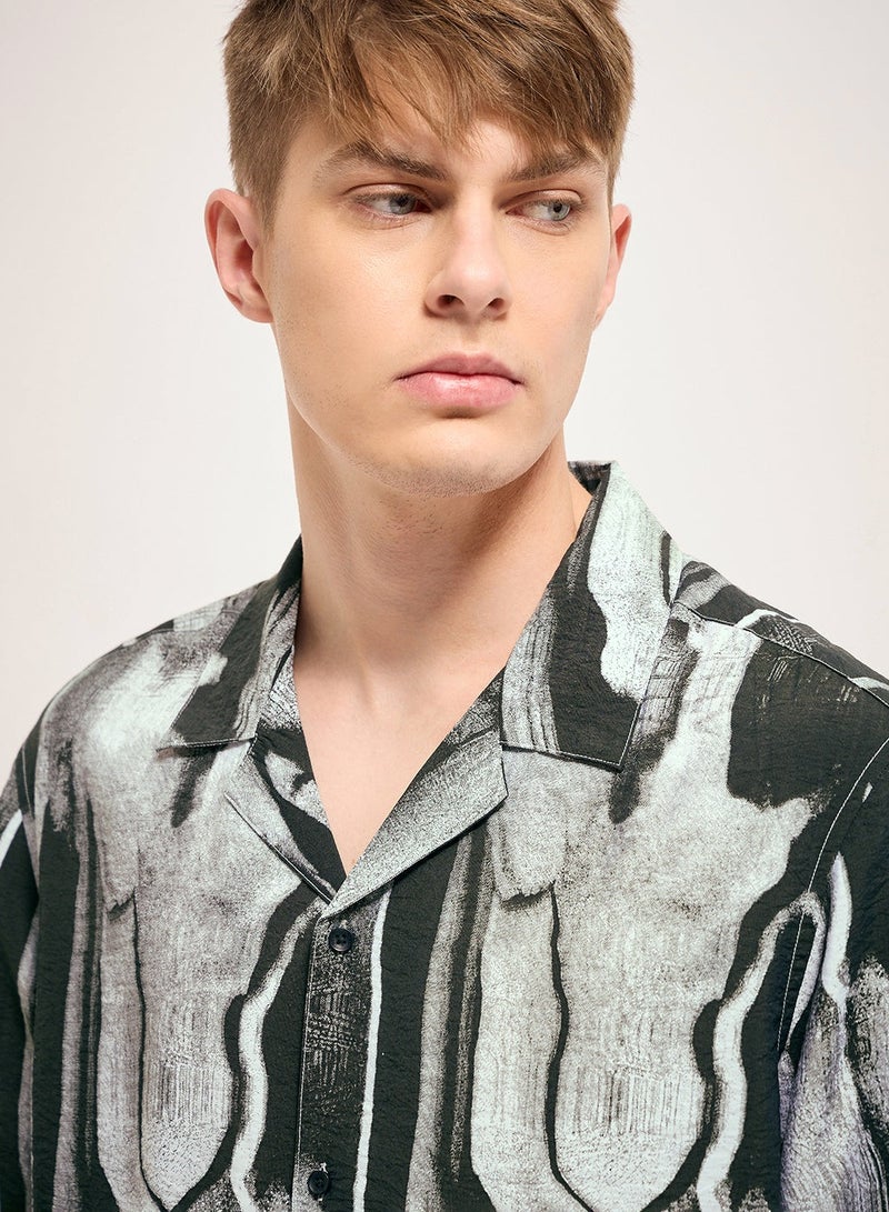 THE BEAR HOUSE Nylon Shirt for Men | Slim Fit, Short Sleeve, Casual or Formal Button-Down | Soft, Breathable Fabric for Work, Everyday, & All-Season Wear in Stylish  - Image 3