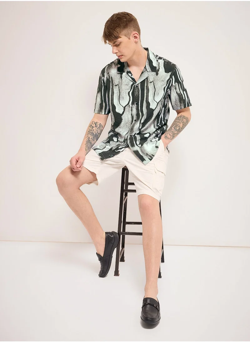 ذا بير هاوس Cotton Shirt for Men | Slim Fit, Short Sleeve, Casual or Formal Button-Down | Soft, Breathable Fabric for Work, Everyday, & All-Season Wear in Stylish