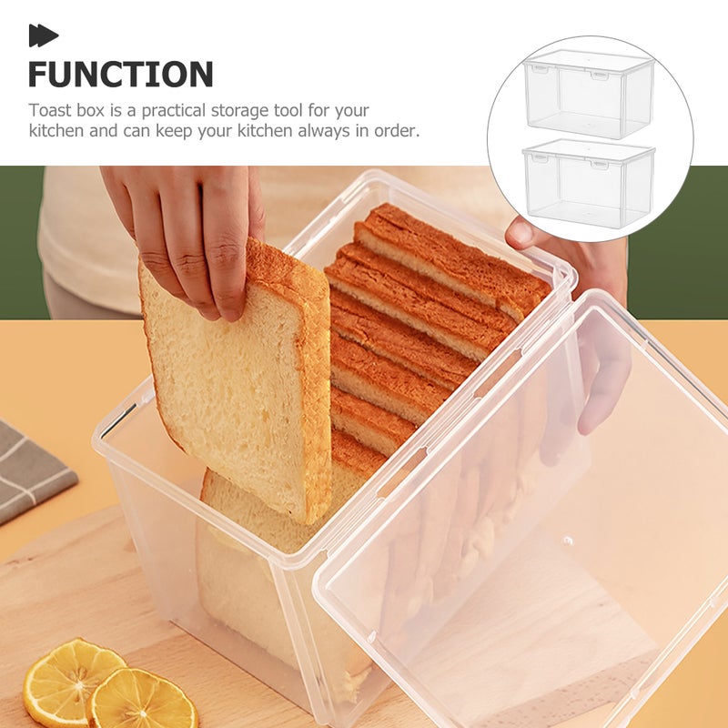 2pcs Bread Container Bread Box Fridge Storage Box Household Storage Container - Image 2