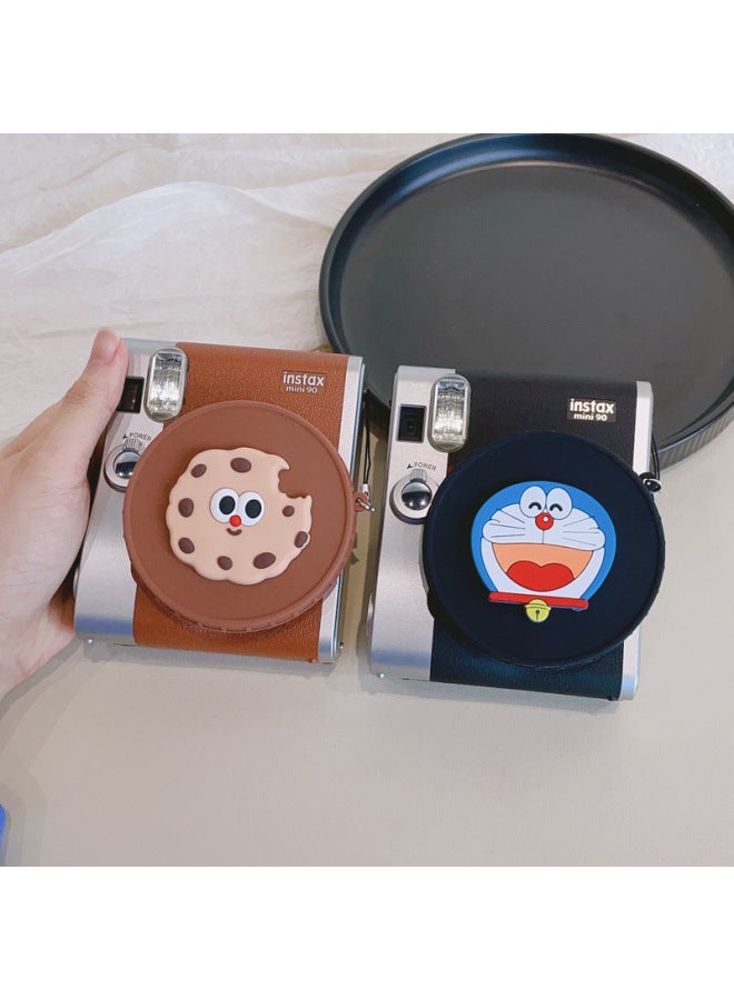For Fuji Bealite Instax Mini 90 Special Bealite Silicone Lens Cover Cartoon Belt Anti-lost Rope-Color:Black Cover-Red Hat M Leo - Image 5