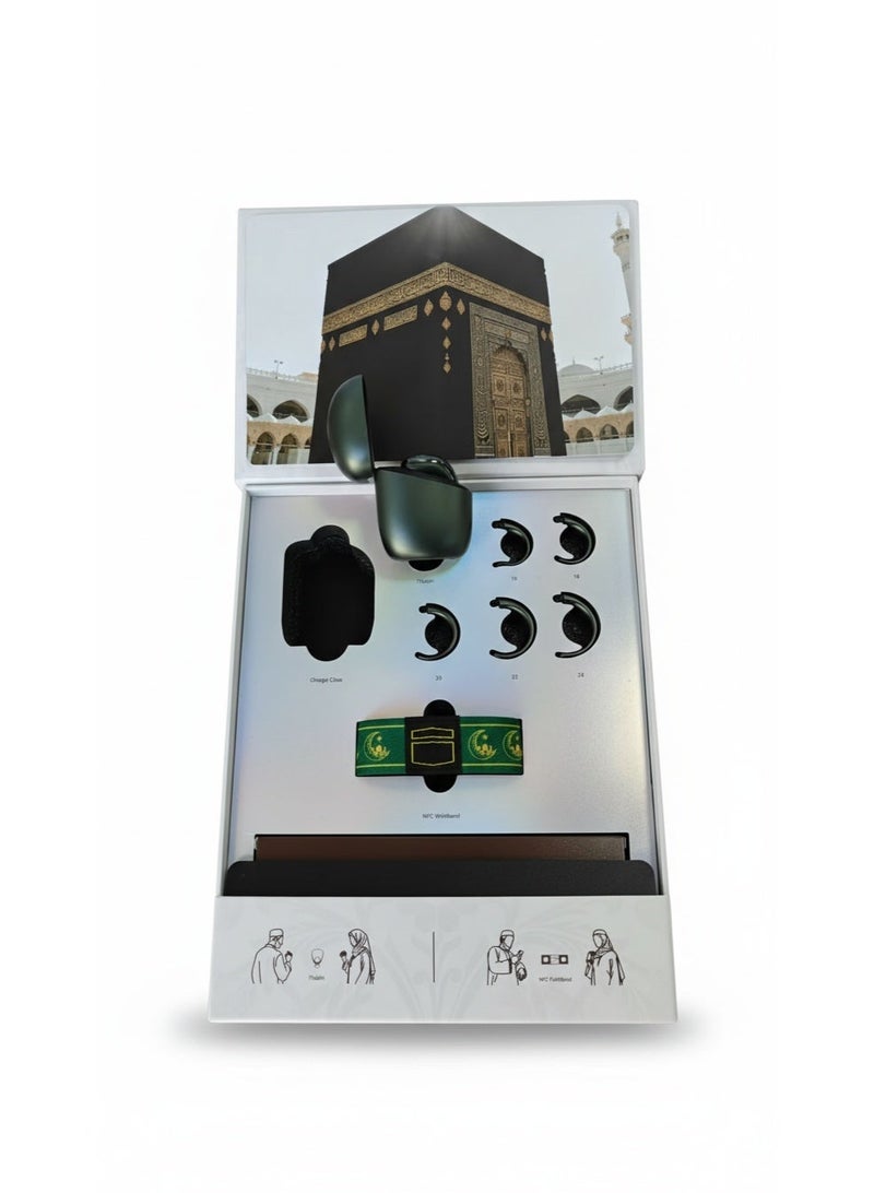 WESLAMIC Tasbih Zikr Smart Praise  Ring with Charging Case – Bluetooth Digital Counter Ring with APP Control, 5 Adjustable Sizes (16-24mm), Waterproof OLED Prayer Reminder for Muslims - Image 3