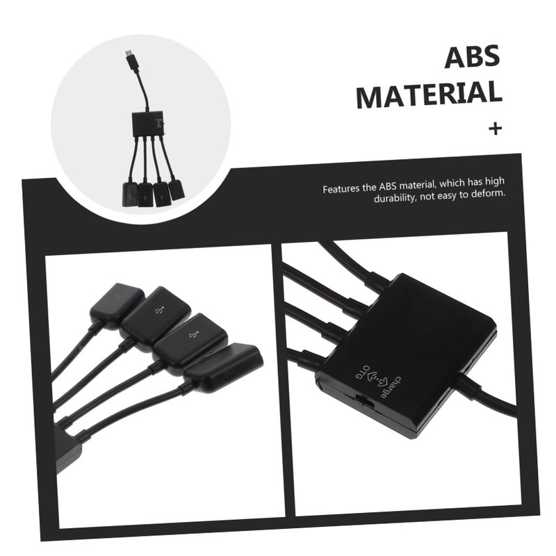 محول شحن وموزع بيانات ميكرو USB مع حامل ووظيفة OTG للهواتف المحمولة - Image 3