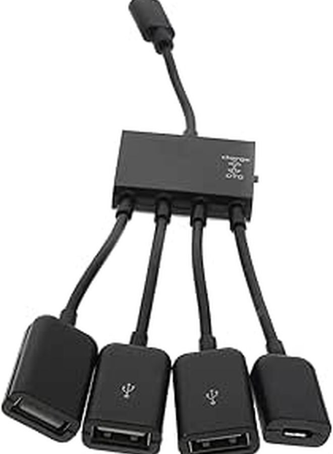 محول شحن وموزع بيانات ميكرو USB مع حامل ووظيفة OTG للهواتف المحمولة - Image 1