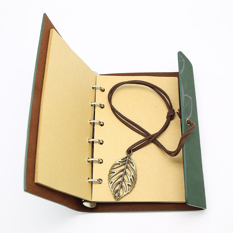 EvZ Vintage Dark Green PU Leather Cover Loose Leaf Blank Notebook Journal Diary Gift - Image 4