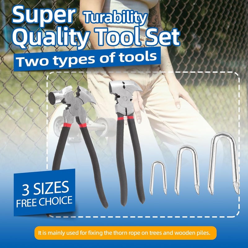 Glarks 200Pcs 40mm Steel Wire Fence Staples Set, Heavy Duty Galvanized U Shaped Nails for Woven Fencing and Mesh Simplified versatile design - Image 3