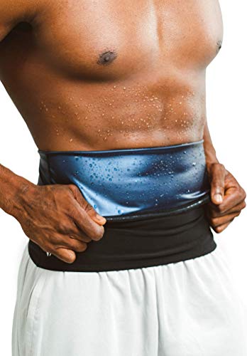 Sweat Shaper Premium Waist Trimmer for Men, Waist Trainer Sauna Belt, Neoprene-Free Waist Cincher, Sauna Slimming Belt (Black, Large) - Image 1