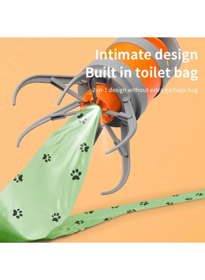 Pet Pooper Scooper，Portable Zero-Contact with 6-Claw Grabber & 1Toilet Bags - One-Click Clean for Dogs & Cats - Image 2