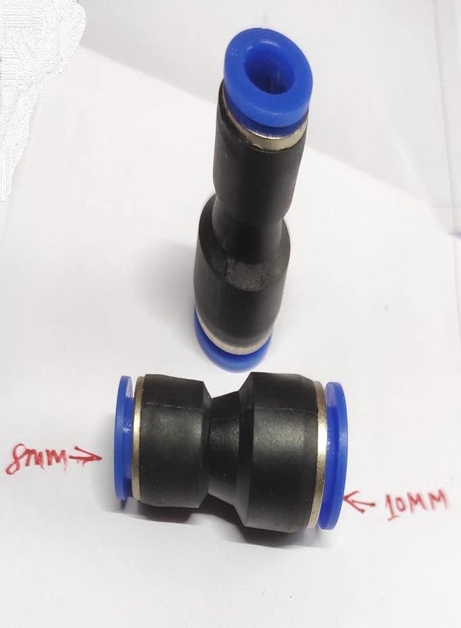 DLIEN 10X 8 MM Pneumatic joint Type Equal Air Line Straight Push Connector Push in Quick Fittings Pneumatic Quick Connector Air Fittings Size 10X 8 MM joint (Pack of 2) - Image 5
