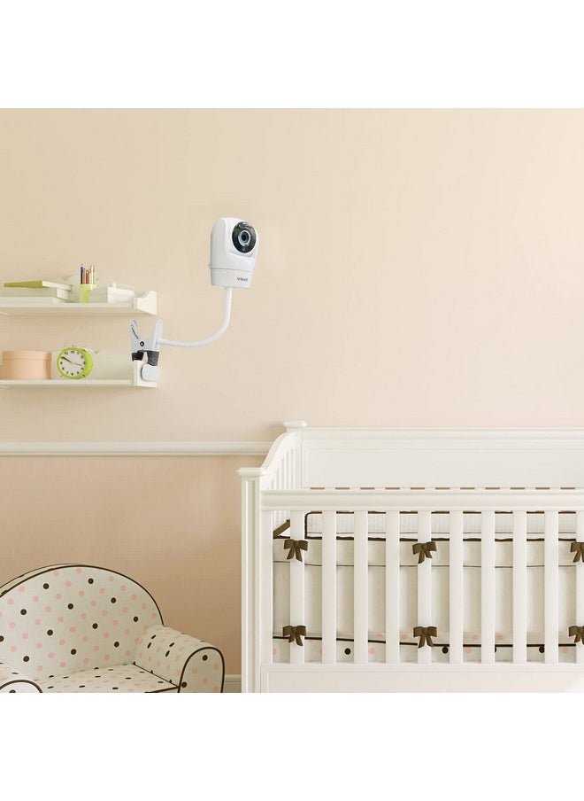 iTODOS iTODOS Baby Monitor Mount Clip Compatible with Vtech Baby Monitor Vtech VM901 and VM919HD, 8inches Flexible Long Gooseneck Arm,Attach Your Baby Camera Wherever You Like Without Any Tools  - Image 1