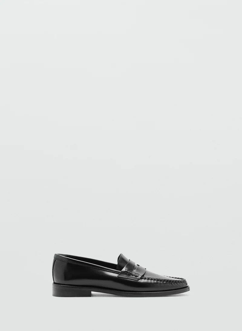 Gathered Leather Loafers