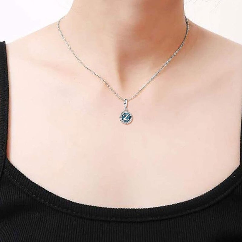 KunBead Letter Initial Blue Charms for Bracelets Alphabet Love Birthday Bead Charm for Women Girls Dangle Pendant Necklace, Metal, copper, - Image 4