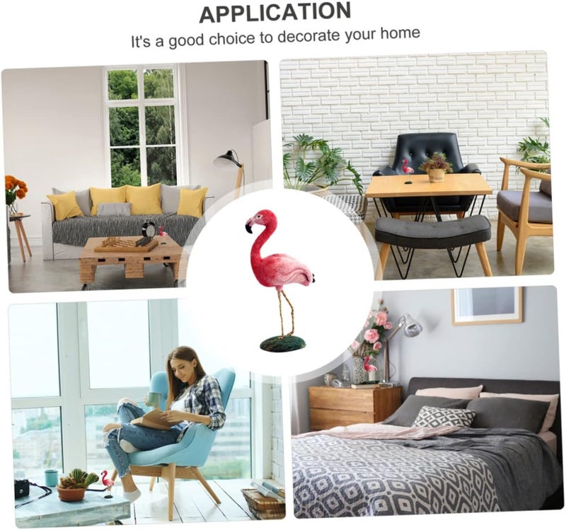MINAOLULUS DIY Wool Felt Flamingo Craft Kit for Beginners Handcrafted Cartoon Flamingo Ornament with Bright Colors Easy Felting Supplies for Creative Home Decoration and Gifts - Image 5