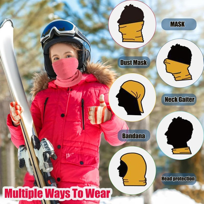 Children's warm collar windproof winter mask scarf scarf color  2PC - Image 5