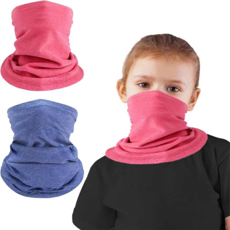 Children's warm collar windproof winter mask scarf scarf color  2PC - Image 1