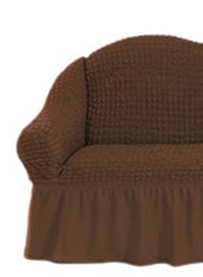 Arabest 3-Seater Exquisitely Detailed And Beautifully Designed Attractive Bubble Type Pattern Sofa Slipcover Brown  - Image 4