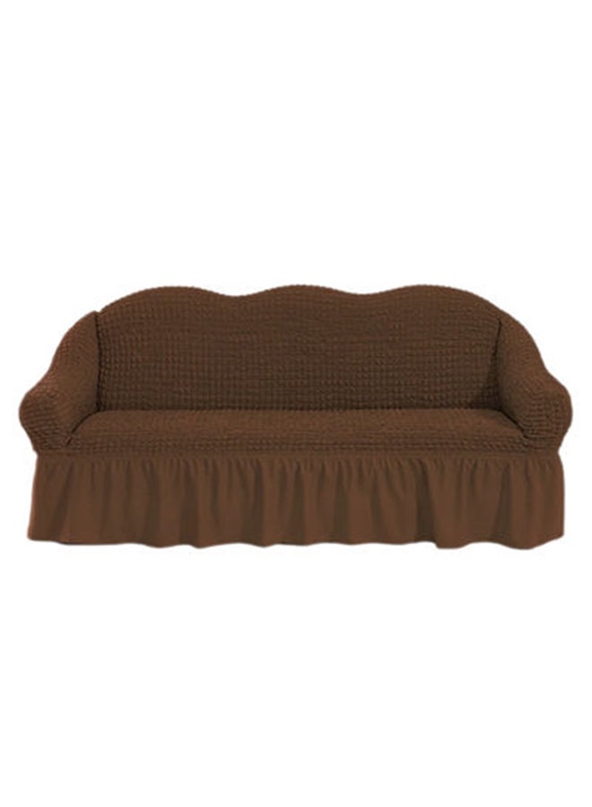 Arabest 3-Seater Exquisitely Detailed And Beautifully Designed Attractive Bubble Type Pattern Sofa Slipcover Brown  - Image 1