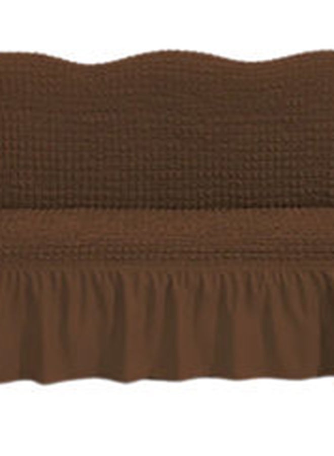 Arabest 3-Seater Exquisitely Detailed And Beautifully Designed Attractive Bubble Type Pattern Sofa Slipcover Brown  - Image 3