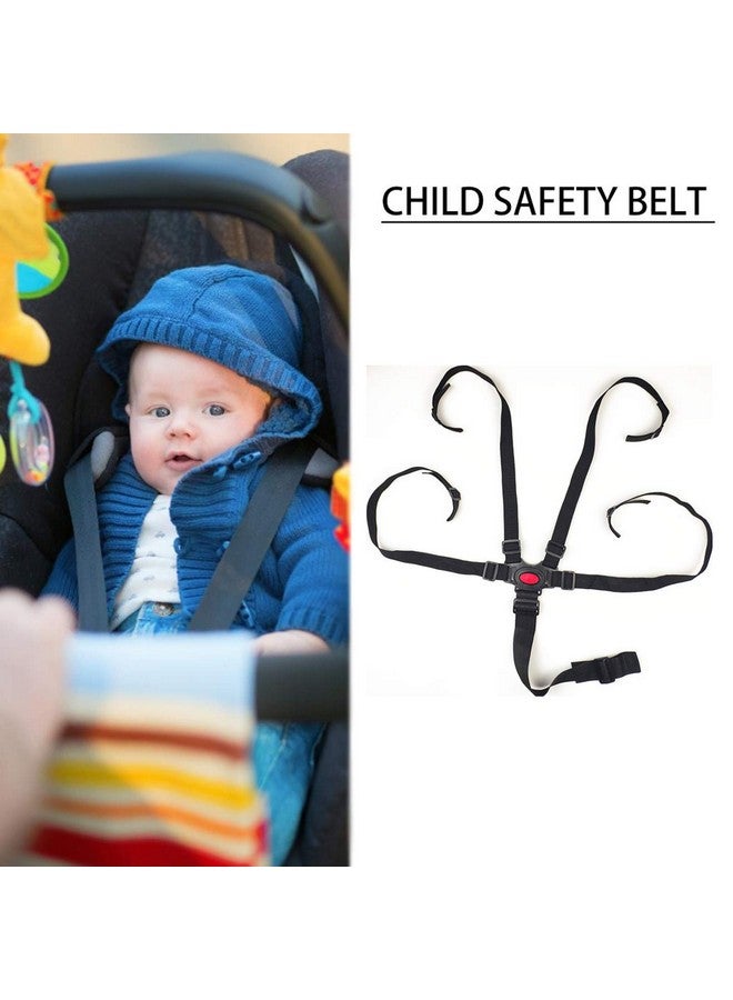EWUHRY 5 Point Harness Seat Belt，Adjustable Baby Seat Belt Full Protection Security Harness Seatbelt for High Chair and Pushchair Black - Image 3