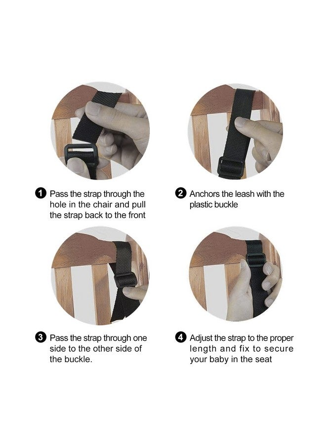 EWUHRY 5 Point Harness Seat Belt，Adjustable Baby Seat Belt Full Protection Security Harness Seatbelt for High Chair and Pushchair Black - Image 4