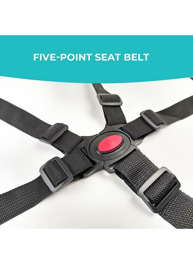 EWUHRY 5 Point Harness Seat Belt，Adjustable Baby Seat Belt Full Protection Security Harness Seatbelt for High Chair and Pushchair Black - Image 2